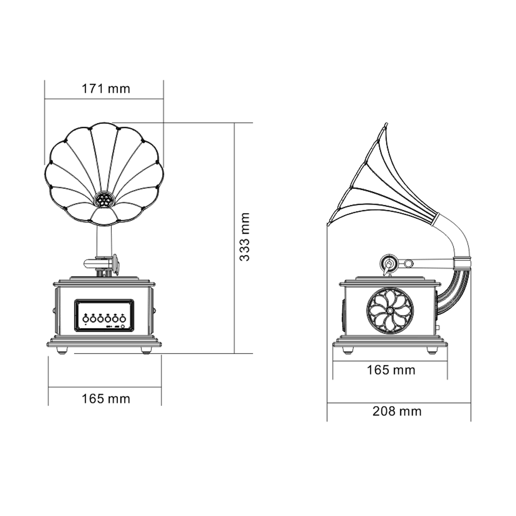 High Quality USB + Bluetooth Player in Phonograph Design